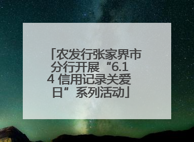 农发行张家界市分行开展“6.14 信用记录关爱日”系列活动
