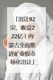 出让92宗、收益222亿！内蒙古全面推进矿业权市场化出让