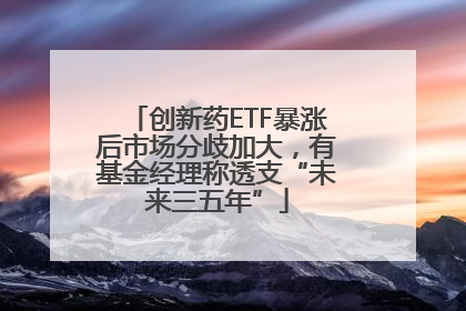 创新药ETF暴涨后市场分歧加大，有基金经理称透支“未来三五年”