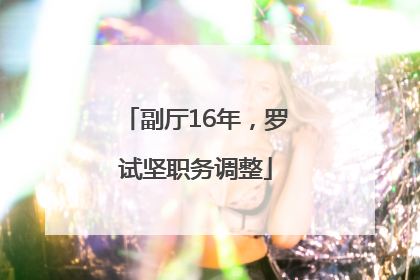 副厅16年，罗试坚职务调整