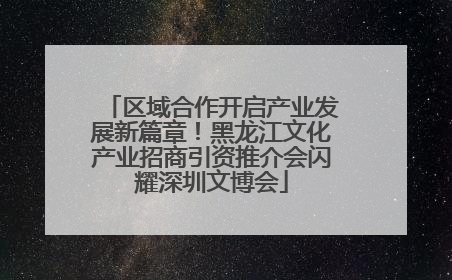 区域合作开启产业发展新篇章！黑龙江文化产业招商引资推介会闪耀深圳文博会
