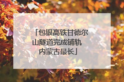 包银高铁甘德尔山隧道完成铺轨 内蒙古最长