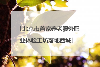 北京市首家养老服务职业体验工坊落地西城