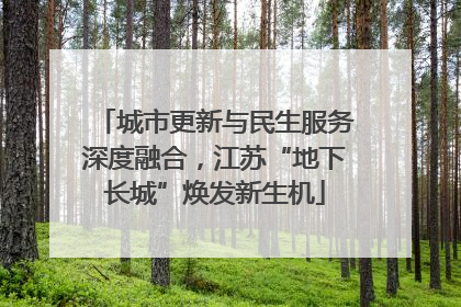 城市更新与民生服务深度融合，江苏“地下长城”焕发新生机