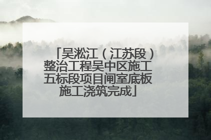 吴淞江（江苏段）整治工程吴中区施工五标段项目闸室底板施工浇筑完成