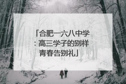 合肥一六八中学：高三学子的别样青春告别礼