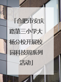 合肥市安庆路第三小学大杨分校开展校园科技周系列活动