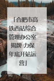 合肥市高铁西站综合管理办公室揭牌 力保年底开站运营