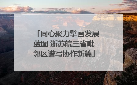 同心聚力擘画发展蓝图 浙苏皖三省毗邻区谱写协作新篇