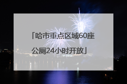 哈市重点区域60座公厕24小时开放