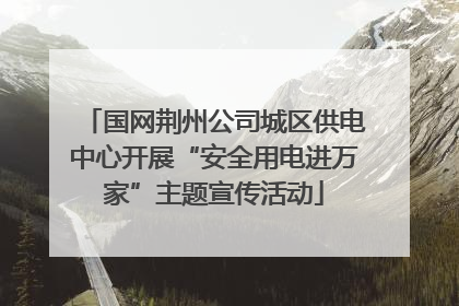 国网荆州公司城区供电中心开展“安全用电进万家”主题宣传活动
