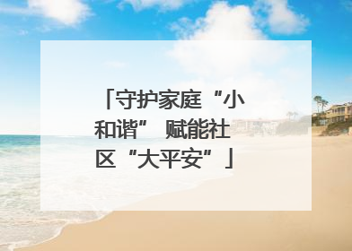 守护家庭“小和谐” 赋能社区“大平安”