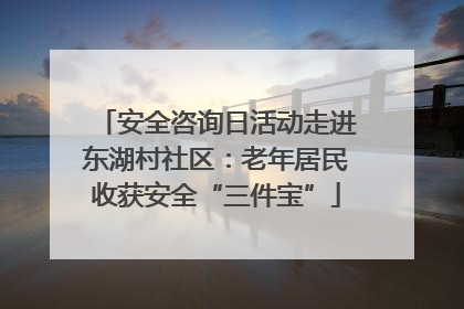 安全咨询日活动走进东湖村社区：老年居民收获安全“三件宝”