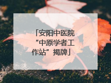 安阳中医院“中原学者工作站”揭牌