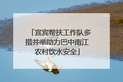 宜宾帮扶工作队多措并举助力巴中南江农村饮水安全