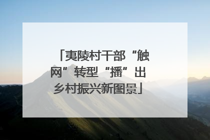 夷陵村干部“触网”转型“播”出乡村振兴新图景