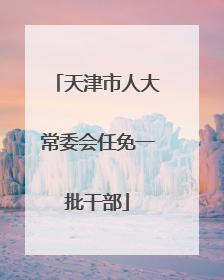 天津市人大常委会任免一批干部