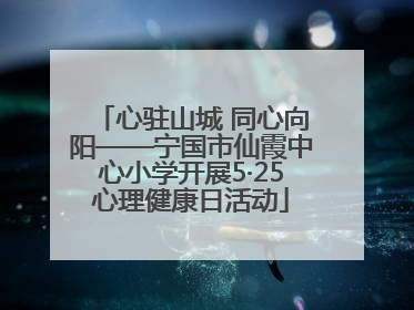 心驻山城 同心向阳——宁国市仙霞中心小学开展5·25心理健康日活动