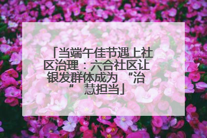 当端午佳节遇上社区治理：六合社区让银发群体成为 “治” 慧担当