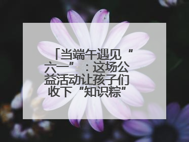 当端午遇见“六一”：这场公益活动让孩子们收下“知识粽”与“成长礼”