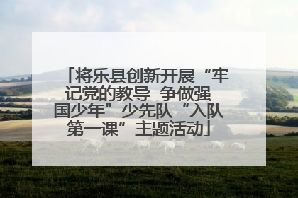 将乐县创新开展“牢记党的教导  争做强国少年”少先队“入队第一课”主题活动