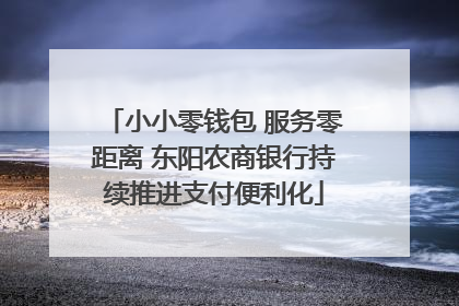 小小零钱包 服务零距离 东阳农商银行持续推进支付便利化