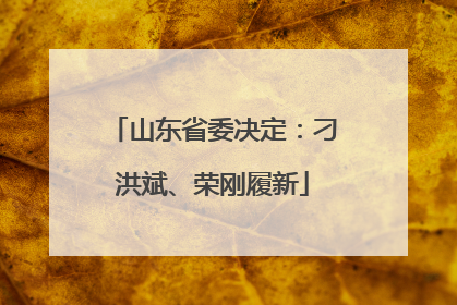 山东省委决定：刁洪斌、荣刚履新