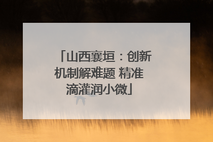 山西襄垣：创新机制解难题 精准滴灌润小微