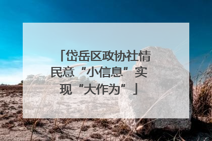 岱岳区政协社情民意“小信息”实现“大作为”