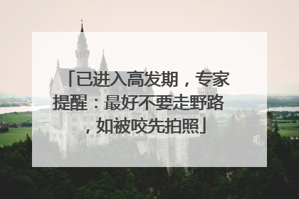 已进入高发期，专家提醒：最好不要走野路，如被咬先拍照