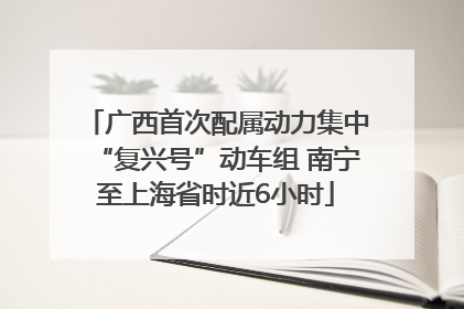 广西首次配属动力集中“复兴号”动车组 南宁至上海省时近6小时