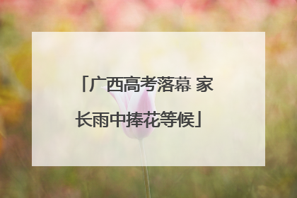 广西高考落幕 家长雨中捧花等候