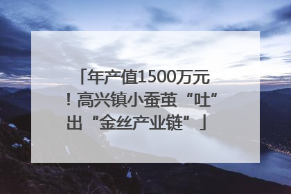 年产值1500万元！高兴镇小蚕茧“吐”出“金丝产业链”