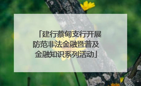 建行蔡甸支行开展防范非法金融暨普及金融知识系列活动