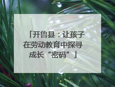 开鲁县：让孩子在劳动教育中探寻成长“密码”