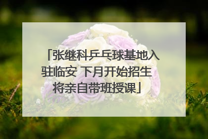 张继科乒乓球基地入驻临安 下月开始招生将亲自带班授课