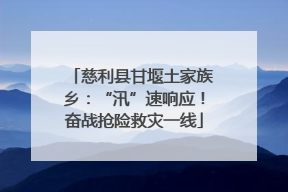 慈利县甘堰土家族乡：“汛”速响应！奋战抢险救灾一线