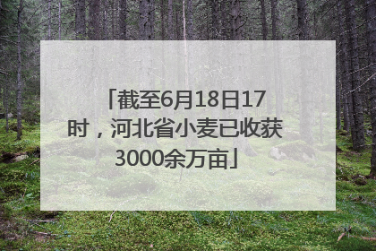 截至6月18日17时，河北省小麦已收获3000余万亩