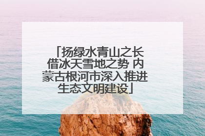 扬绿水青山之长 借冰天雪地之势 内蒙古根河市深入推进生态文明建设