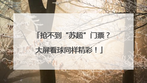 抢不到“苏超”门票？大屏看球同样精彩！