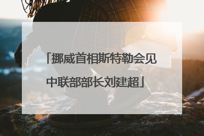 挪威首相斯特勒会见中联部部长刘建超