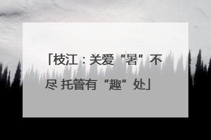 枝江：关爱“暑”不尽 托管有“趣”处