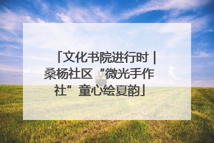 文化书院进行时｜桑杨社区“微光手作社”童心绘夏韵