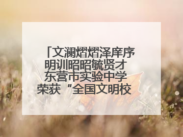 文澜熠熠泽庠序 明训昭昭毓贤才 东营市实验中学荣获“全国文明校园”称号