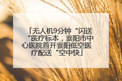 无人机9分钟“闪送“医疗标本，襄阳市中心医院首开襄阳低空医疗配送“空中快