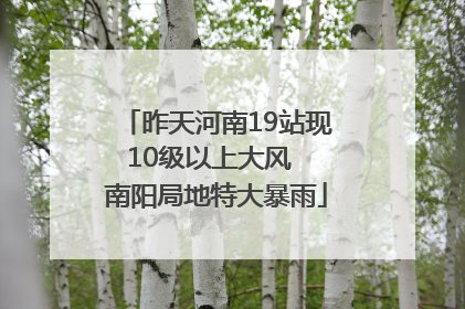 昨天河南19站现10级以上大风  南阳局地特大暴雨