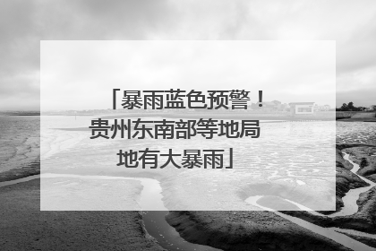 暴雨蓝色预警！贵州东南部等地局地有大暴雨