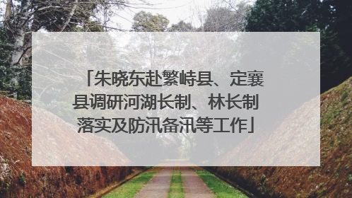 朱晓东赴繁峙县、定襄县调研河湖长制、林长制落实及防汛备汛等工作