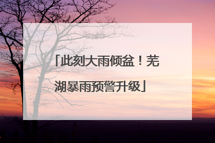 此刻大雨倾盆！芜湖暴雨预警升级