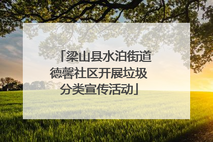 梁山县水泊街道德馨社区开展垃圾分类宣传活动